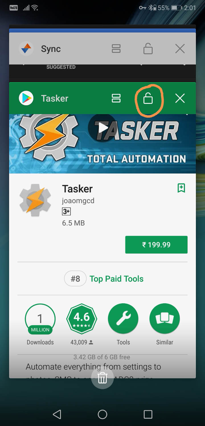 tasker lock screen